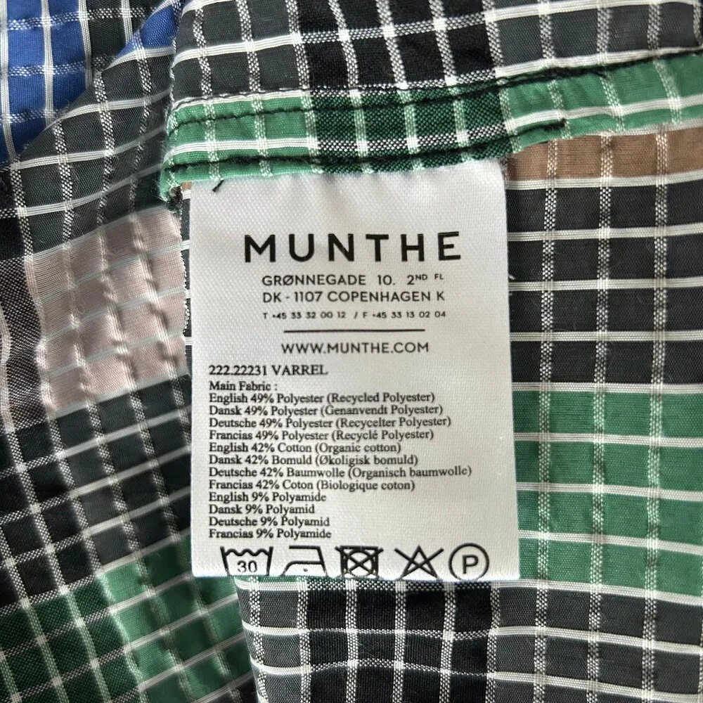 Munthe Ruffled Plaid Sleeveless Blouse Tassel Tie Womens Size 38 (M) - Picture 6 of 8